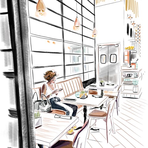Lucy+Truman+Lifestyle+illustration+Palm+Springs+Restaurant+Advertising+Watercolor+Colored+Pencil+Art+Illustrator+Interior+design+visualisation