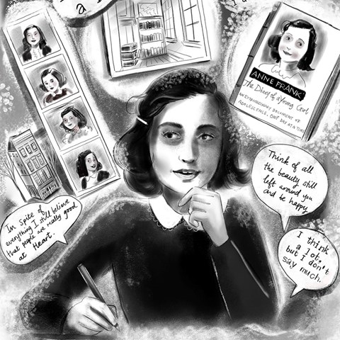 Anne+Frank+portrait+illustration+children's+books+Holocaust+Remembrance+Book+cover+art+Lucy+Truman+thumb